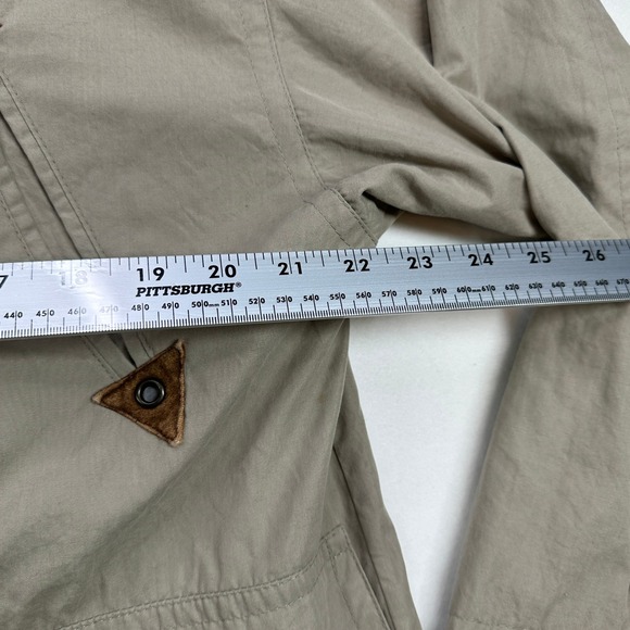 MULBERRY STREET Khaki Utility Jacket Tan Vintage Y2K Button‎ Snap Pockets S - Picture 12 of 16